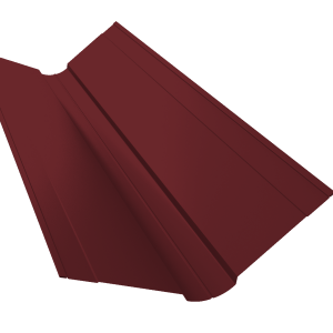Планка ендовы верхней фигурной 150x150 0,7 PE с пленкой RAL 3005 красное вино (2м)
