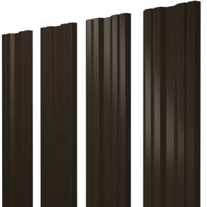 Штакетник Twin с прямым резом 0,45 Drap TR RR 32 темно-коричневый