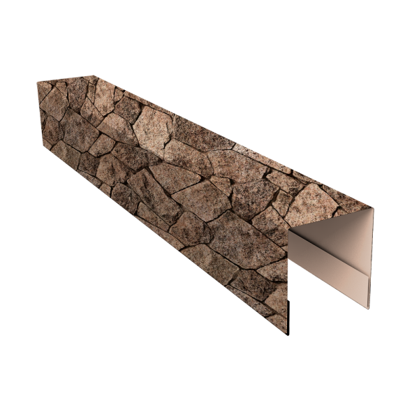Планка боковая для забора из сайдинга (Блок-хаус new) 0,45 Print Elite King Stone TwinColor (3м)