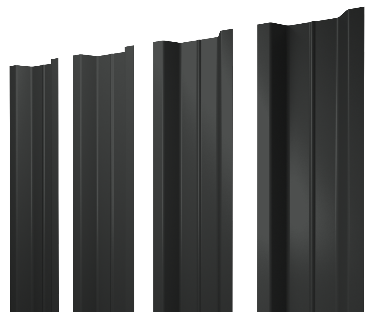 Штакетник П-образный В с прямым резом 0,5 Drap RAL 7016 антрацитово-серый