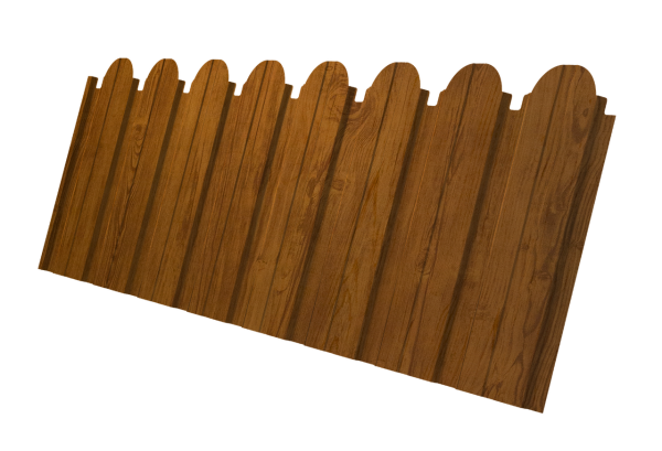 Профнастил C10B фигурный 0,45 Print Elite Golden Wood TwinColor
