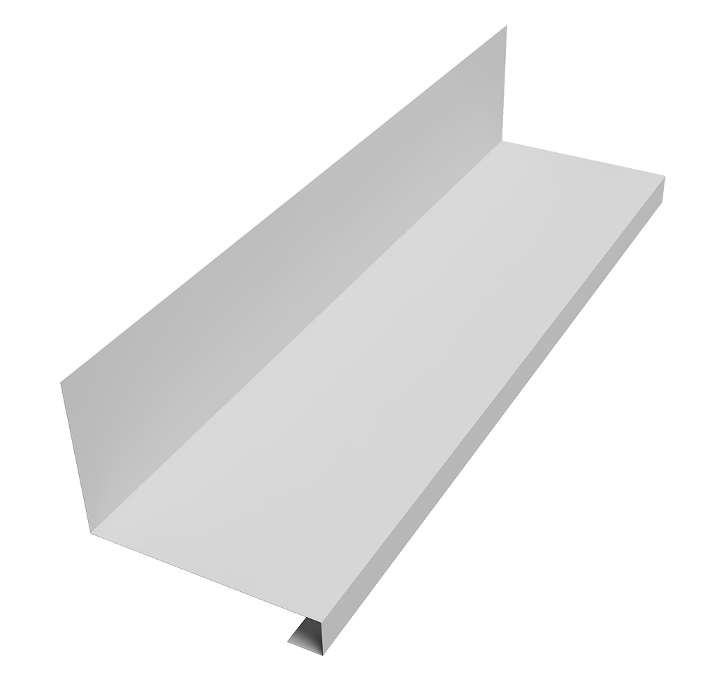 Планка примыкание нижнее к трубе фальц 0,45 Drap TX RAL 7047 телегрей 4 (3м)