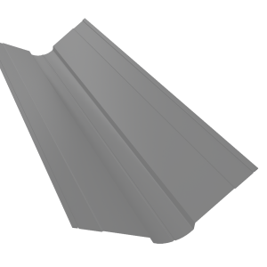 Планка ендовы верхней фигурной 100x100 0,5 Satin с пленкой RAL 9006 бело-алюминиевый (3м)