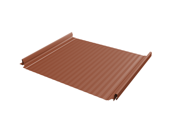 Кликфальц Pro Gofr Grand Line 0,5 Velur X с пленкой на замках RAL 8004 терракота