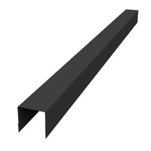 Планка вертикальная обратная для горизонтального монтажа штакетника 0,45 PE-Double RAL 7016 антрацитово-серый (2м)