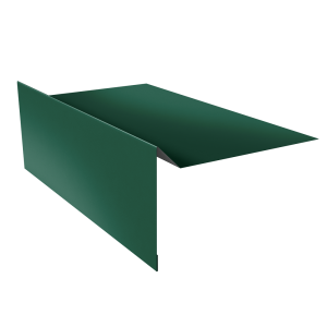 Планка ветровая для мягкой кровли простая 100х20х100 0,5 Satin с пленкой RAL 6005 зеленый мох (2м)