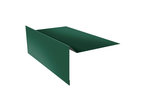 Планка ветровая для мягкой кровли простая 100х20х100 0,5 Satin с пленкой RAL 6005 зеленый мох (2м)