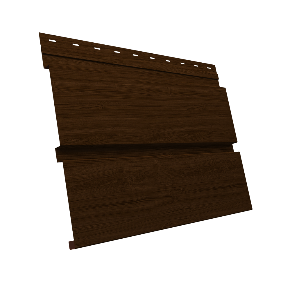 Софит металлический Квадро Брус без перфорации 0,45 Print Elite с пленкой Choco Wood TwinColor