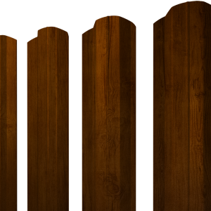 Штакетник М-образный B фигурный 0,4 Print Premium Golden Wood Intense FTC