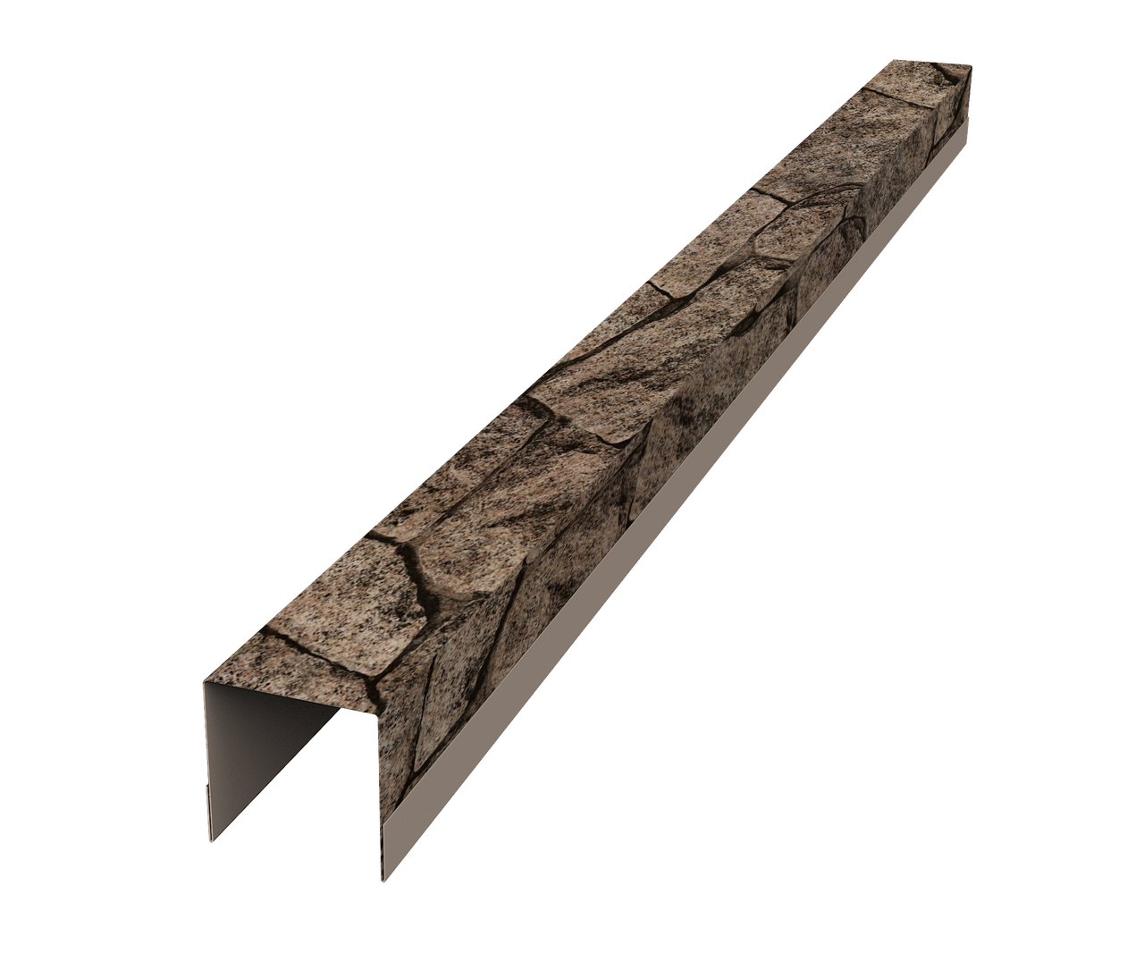 Планка вертикальная обратная для горизонтального монтажа штакетника 0,45 Print Elite King Stone TwinColor (2м)