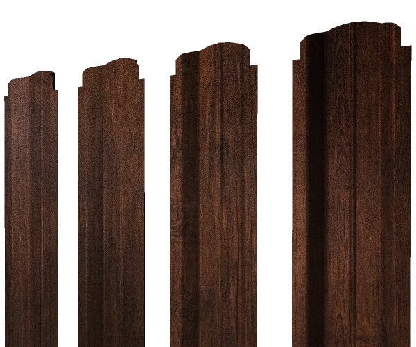 Штакетник П-образный В фигурный 0,4 Print Premium Cherry Wood Dark FTC