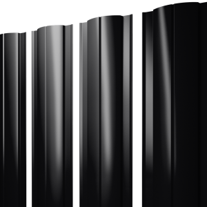 Штакетник Круглый с прямым резом 0,5 Velur X RAL 9005 черный