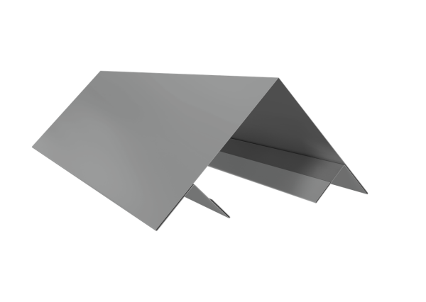 Планка угла внешнего составная верхняя 0,5 Satin с пленкой RAL 9006 бело-алюминиевый (2м)