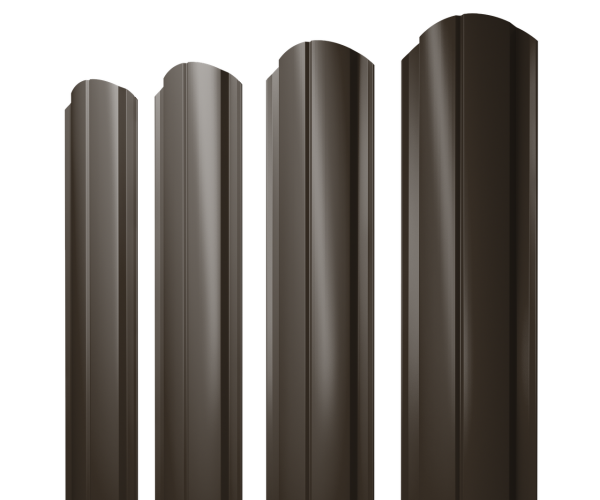 Штакетник Полукруглый Slim фигурный 0,5 Atlas X RR 32 темно-коричневый