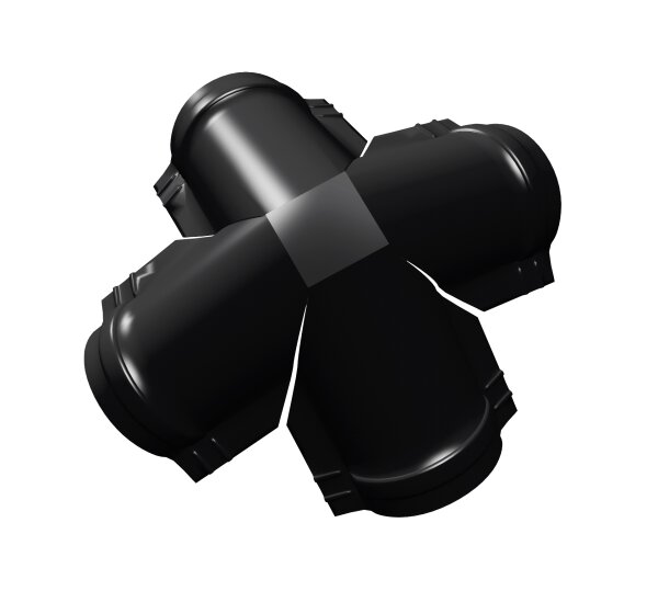 Четверник конька малого полукруглого 0,5 Satin Matt с пленкой RAL 9005 черный