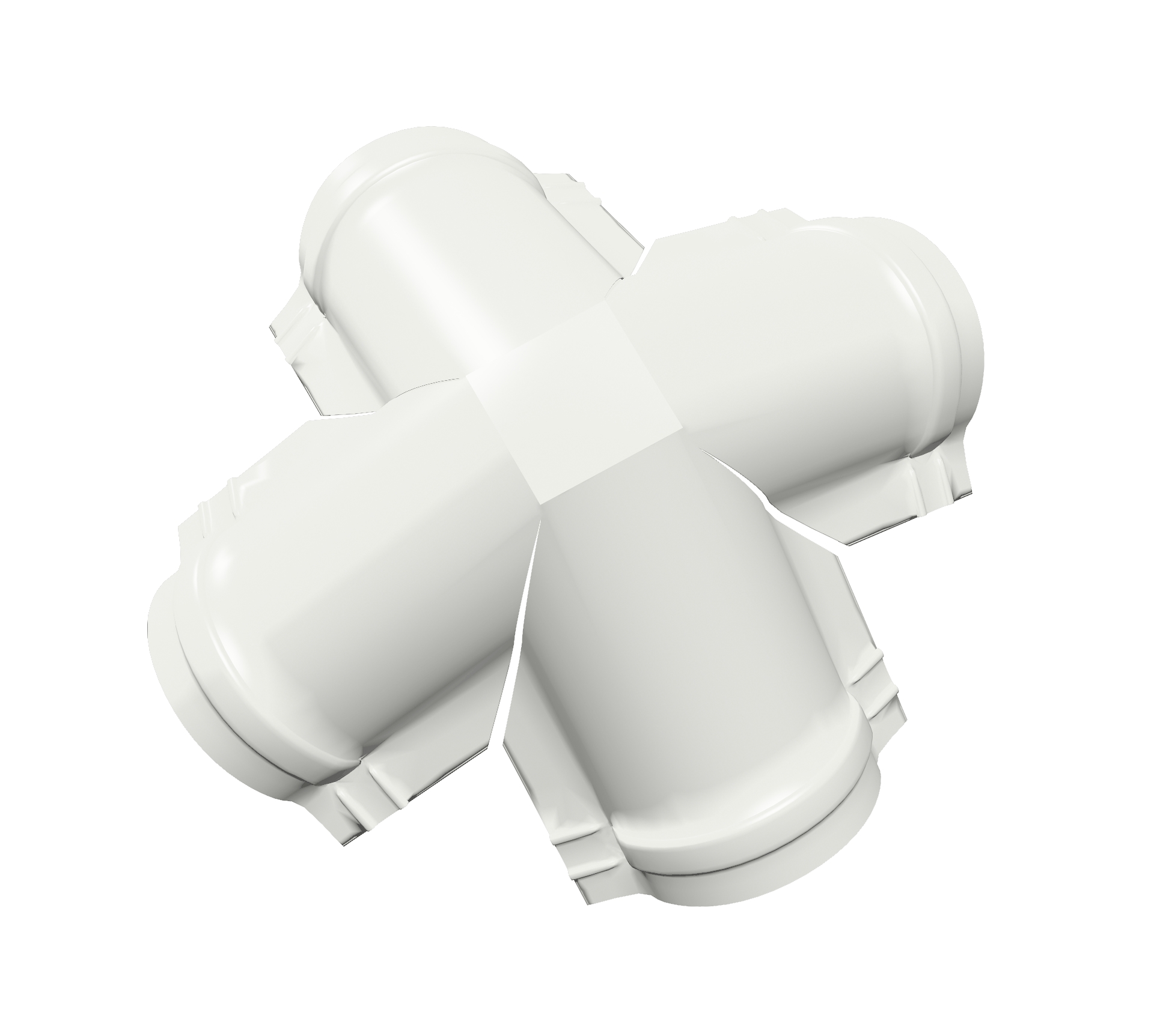 Четверник конька малого полукруглого 0,5 Satin с пленкой RAL 9003 сигнальный белый