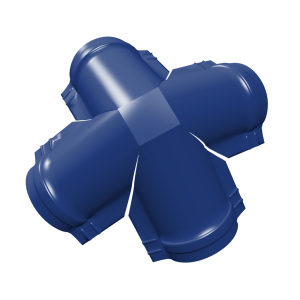 Четверник конька полукруглого 0,45 PE с пленкой RAL 5002 ультрамариново-синий