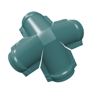 Четверник конька полукруглого 0,45 PE с пленкой RAL 5021 водная синь