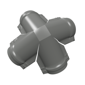 Четверник конька полукруглого 0,45 PE с пленкой RAL 7005 мышино-серый