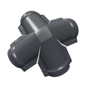 Четверник конька полукруглого 0,5 PurLite Matt с пленкой RAL 7024 мокрый асфальт
