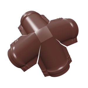 Четверник конька полукруглого 0,5 Satin с пленкой RAL 3009 оксидно-красный