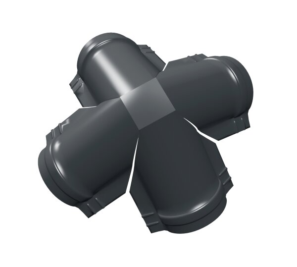 Четверник конька полукруглого 0,5 Satin с пленкой RAL 7016 антрацитово-серый