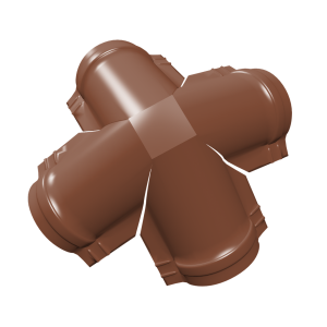 Четверник конька полукруглого 0,5 Satin с пленкой RAL 8004 терракота