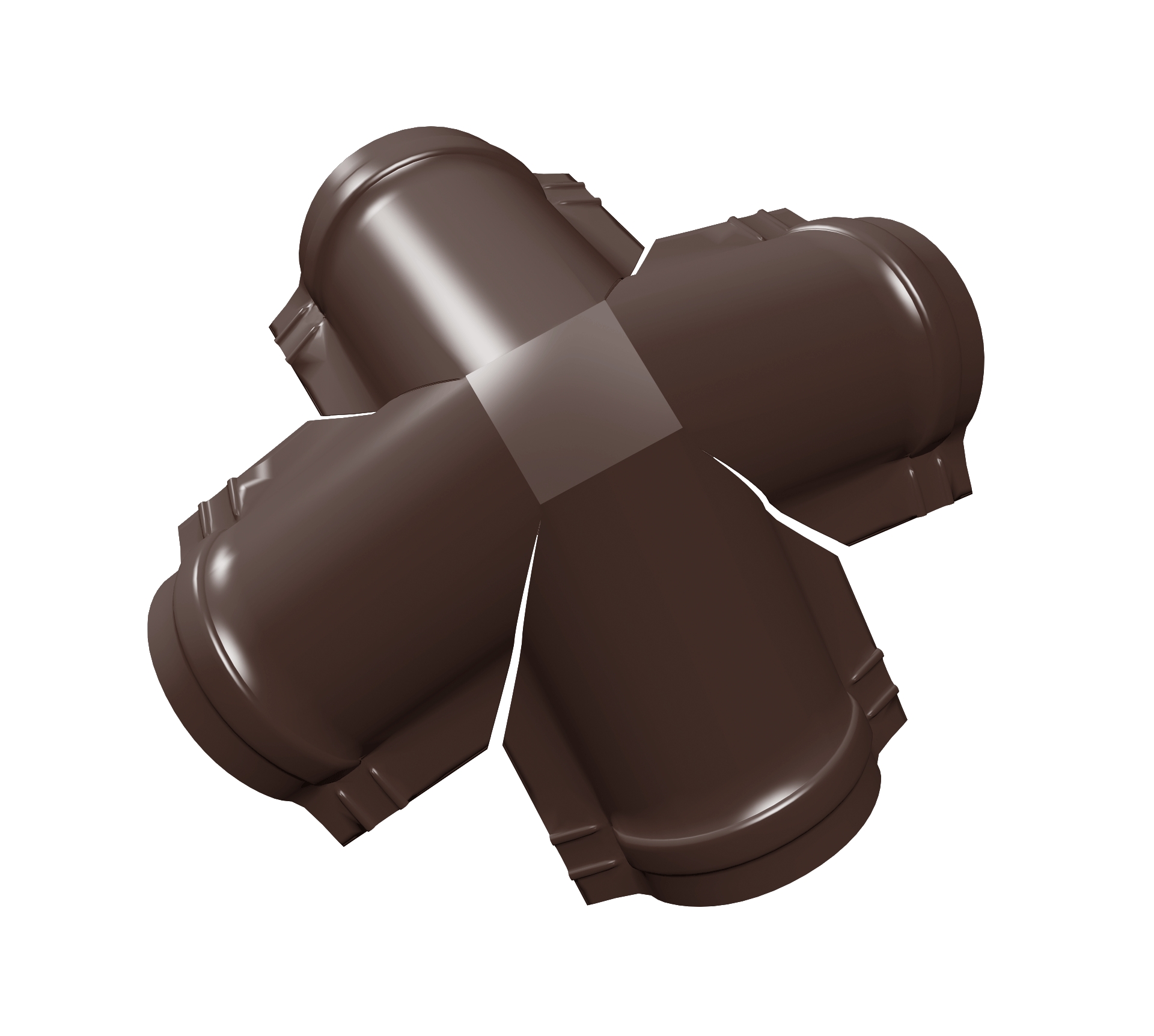 Четверник конька полукруглого 0,5 Satin с пленкой RAL 8017 шоколад