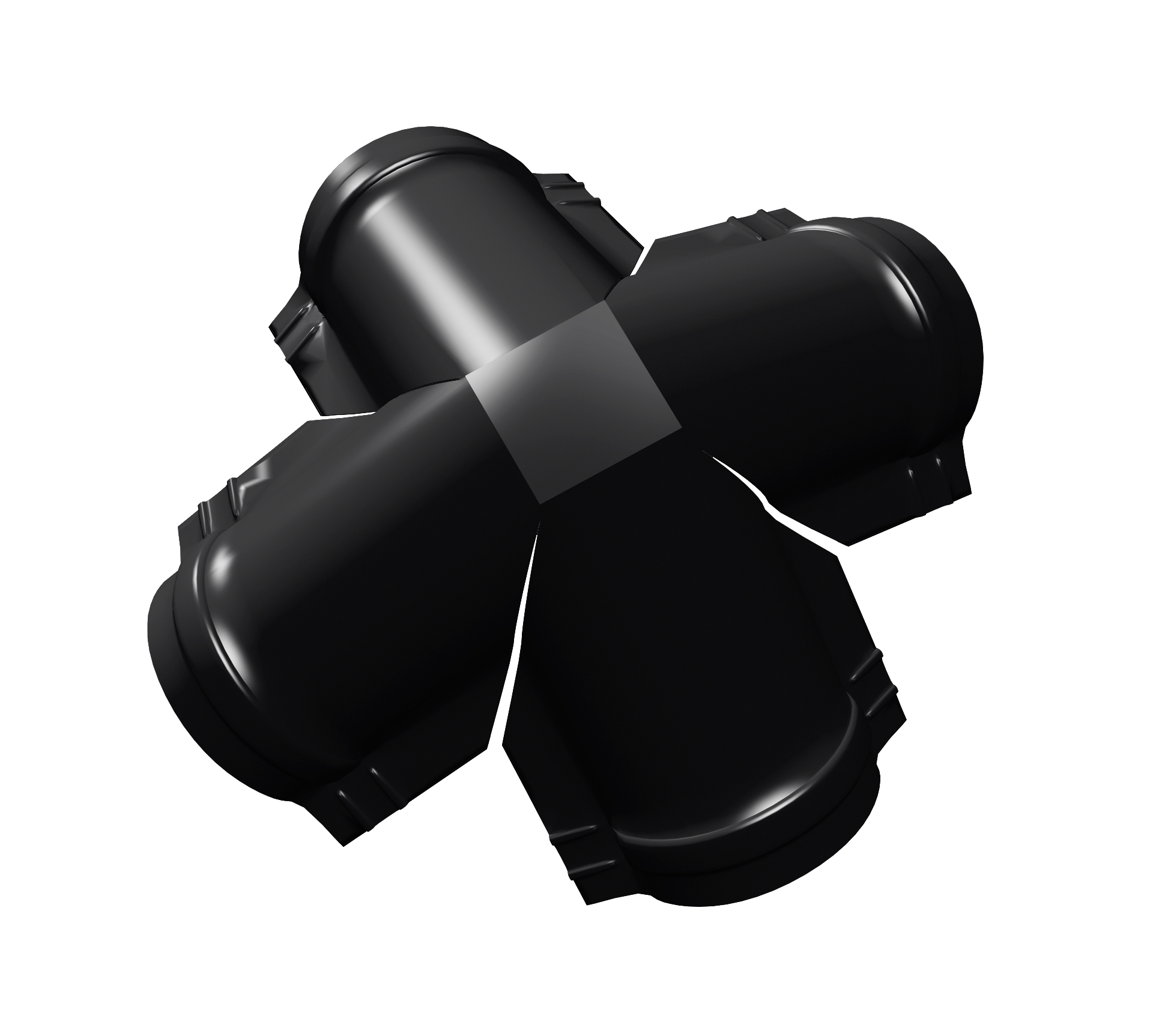 Четверник конька полукруглого 0,5 Satin с пленкой RAL 9005 черный