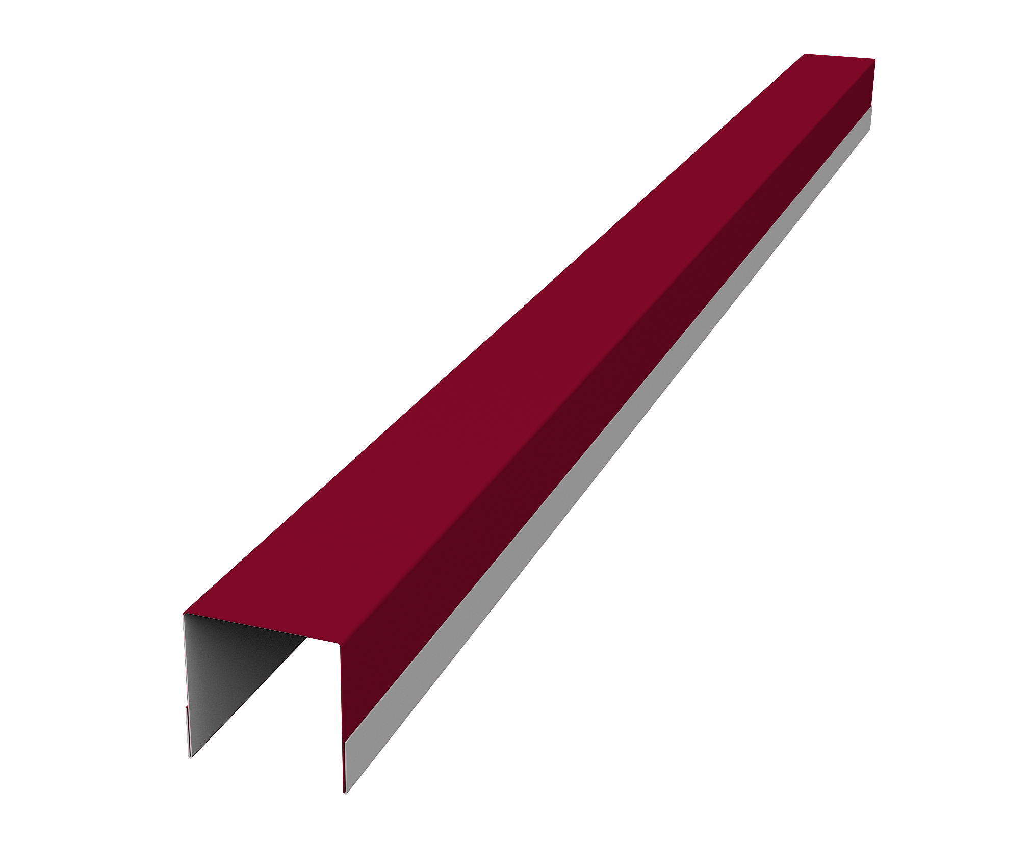 Планка вертикальная обратная для горизонтального монтажа штакетника 0,45 PE RAL 3003 рубиново-красный (1,8м)