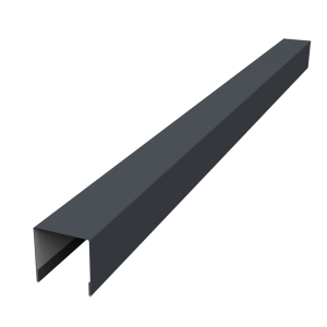 Планка вертикальная лицевая для забора жалюзи Palermo 0,5 Satin RAL 7024 мокрый асфальт (2,5м)