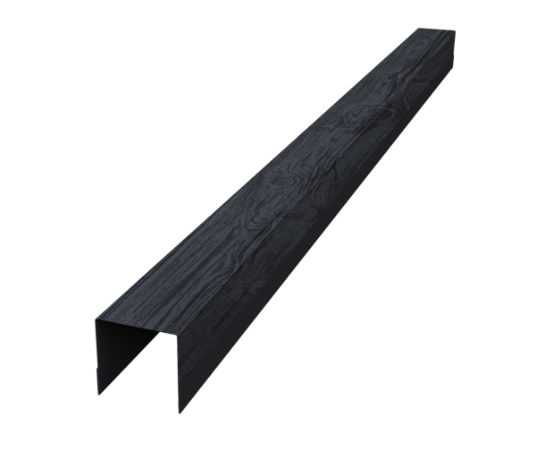 Планка вертикальная обратная для забора жалюзи Palermo 0,45 Print Premium Grey Wood TwinColor (3м)