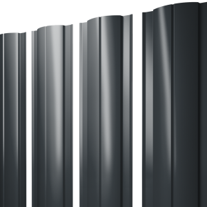 Штакетник Круглый с прямым резом 0,5 Velur X RAL 7016 антрацитово-серый