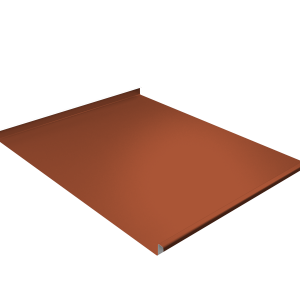 Фальц двойной стоячий Grand Line 0,5 Satin Matt TX с пленкой на замках RAL 8004 терракота