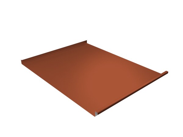 Фальц двойной стоячий Grand Line 0,5 Satin Matt TX с пленкой на замках RAL 8004 терракота
