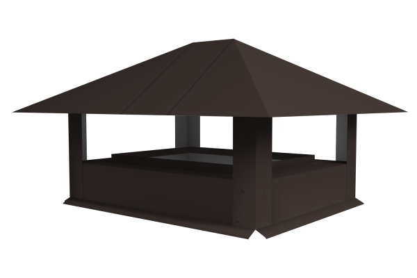 Дымник на трубу 520х390мм 0,5 Satin с пленкой RR 32 темно-коричневый