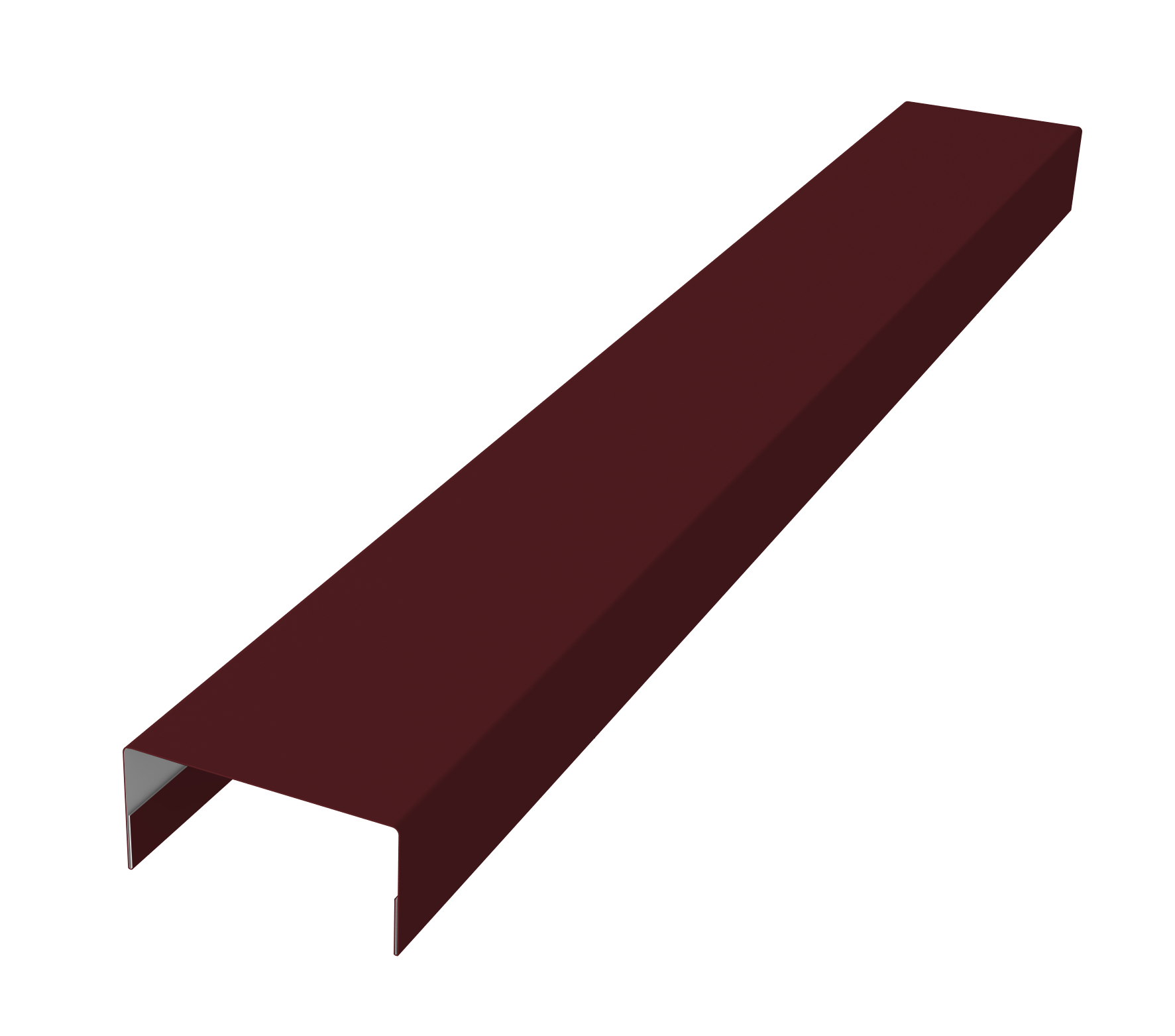 Крышка забора для горизонтального монтажа штакетника 0,5 Satin Matt TX RAL 3005 красное вино (2,5м)