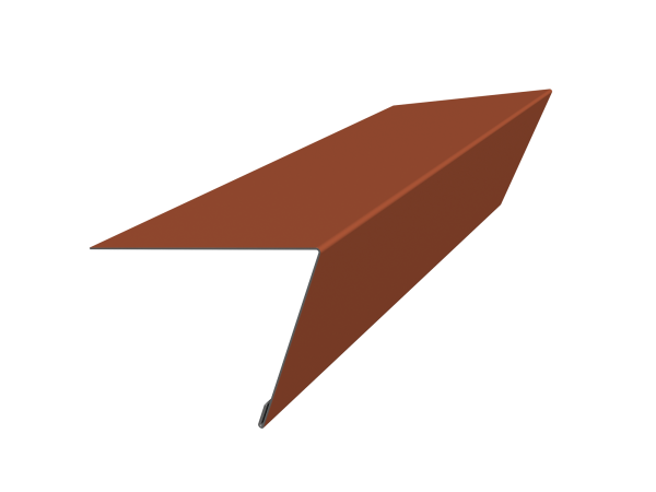 Планка капельник обратный 105х80 Фартук S16 0,5 Satin с пленкой RAL 8004 терракота (2м)