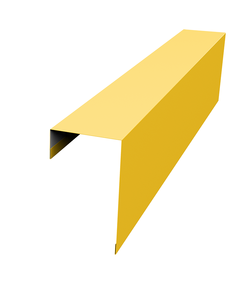 Планка торцевая фасадная фальц 65мм 0,45 PE с пленкой RAL 1018 цинково-желтый (3м)