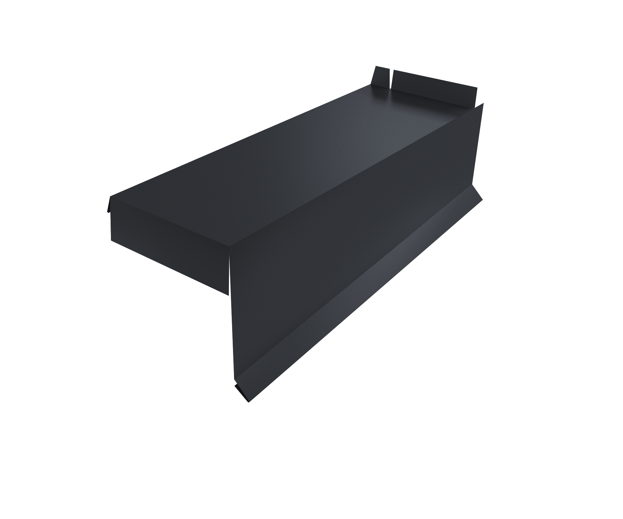 Планка торцевая сегментная Квадро профи Правая стартовая 0,45 Drap TR RAL 7024 мокрый асфальт