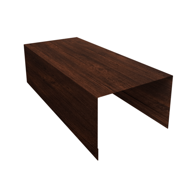 Крышка для забора из сайдинга ЭкоБрус 0,45 Print-double Premium Cherry Wood Dark F (3м)