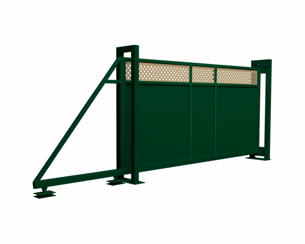 Ворота откатные Estet Plus 2,4х4,5 RAL 6005/1014