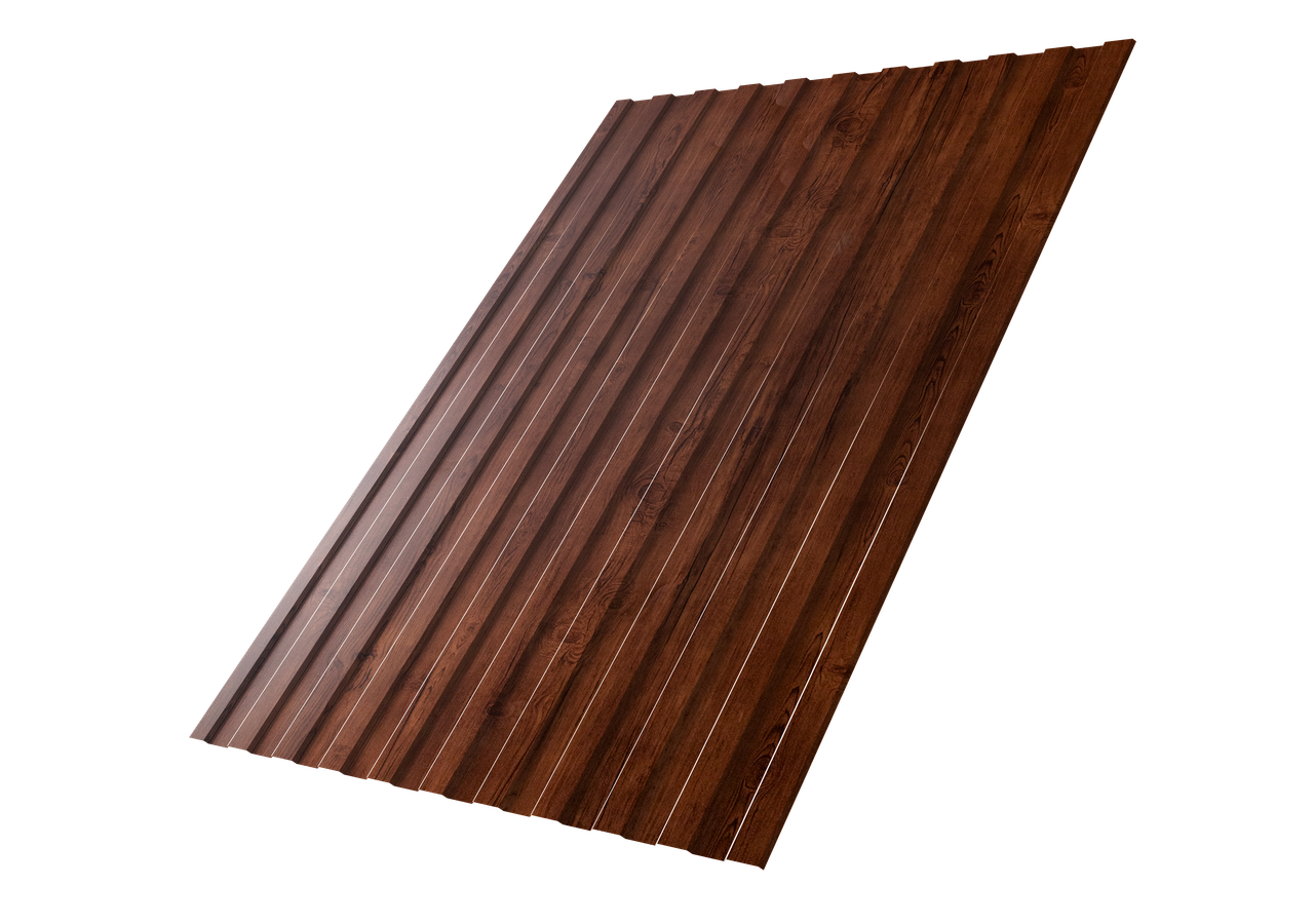 Профнастил С8A v01 0,4 Print Premium с пленкой Cherry Wood Fresh TwinColor