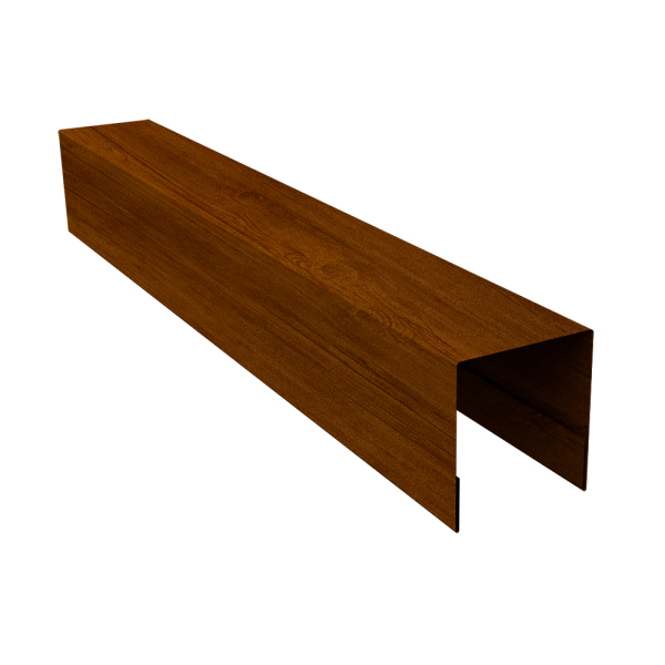 Планка боковая для забора из сайдинга (Блок-хаус new) 0,45 Print-Double Premium Golden Wood Intense F (3м)