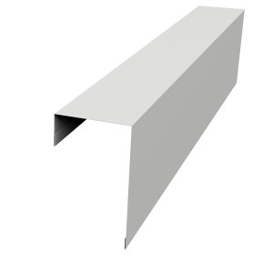 Планка торцевая фасадная фальц 65мм 0,5 Satin с пленкой RAL 9006 бело-алюминиевый (3м)