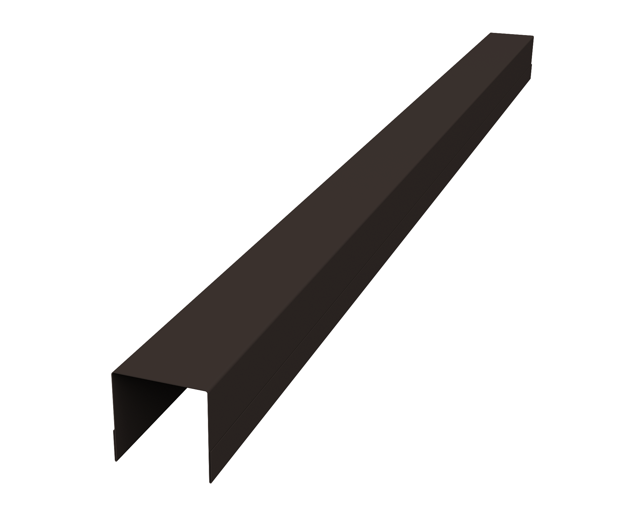 Планка вертикальная обратная для горизонтального монтажа штакетника 0,45 Drap-double TX RR 32 темно-коричневый (1,8м)