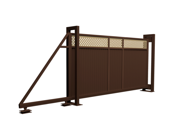 Ворота откатные Estet Plus 2,0х4,5 RAL 8017/1014