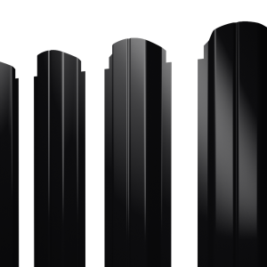 Штакетник П-образный A фигурный 0,5 PurPro RAL 9005 черный