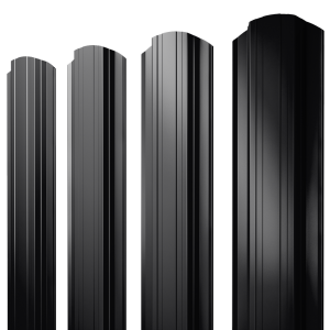 Штакетник Прямоугольный фигурный 0,45 Drap TR RAL 9005 черный