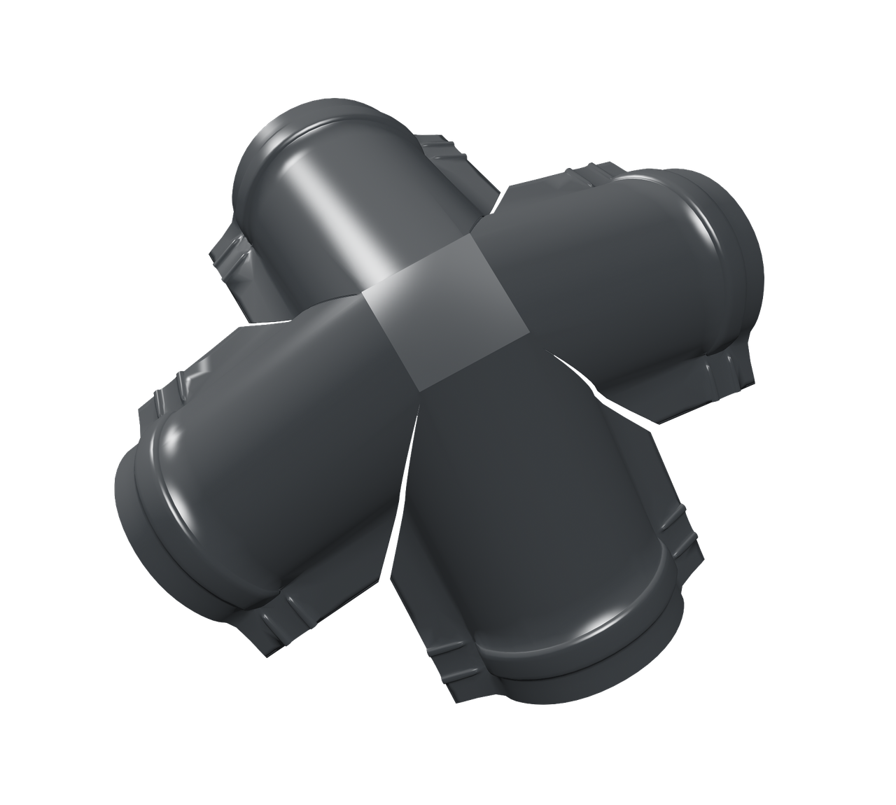 Четверник конька полукруглого 0,45 PE с пленкой RAL 7016 антрацитово-серый